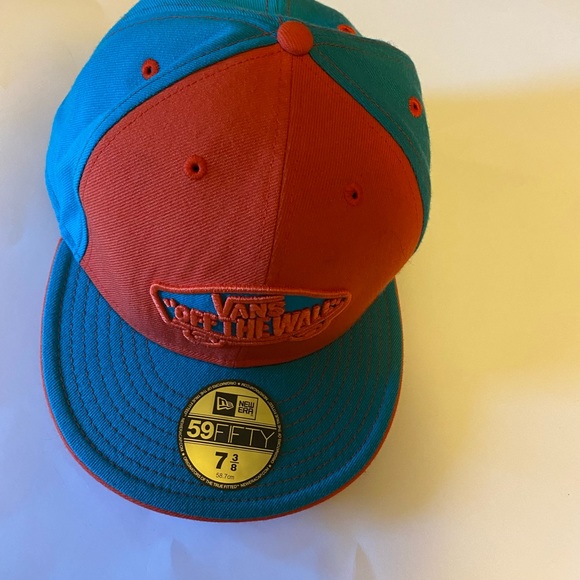 Vans Baseball Hat | Size  7 3/8 | 58.7 cm Orange/Teal NWT - approx 22” head - Picture 5 of 8